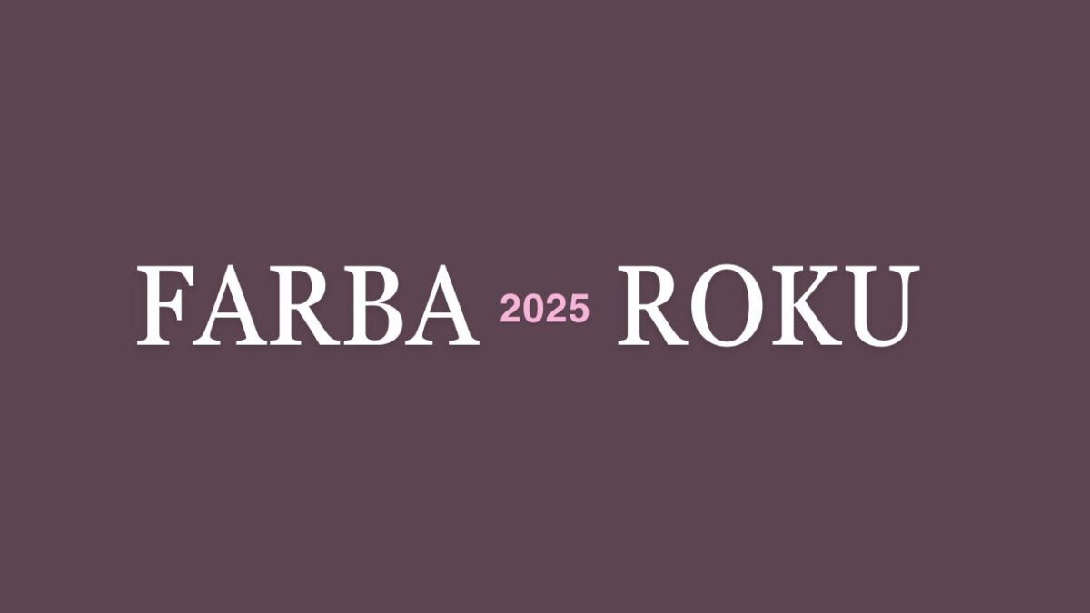 Farba roku 2025 – Amethyst Shadow zobrazená na elegantnom fialovom pozadí s bielym textom a jemnými ružovými detailmi.